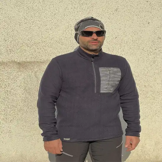 پلار نيم زيپ مردانه جيب روي سينه شبرنگي هیمالیا CM68