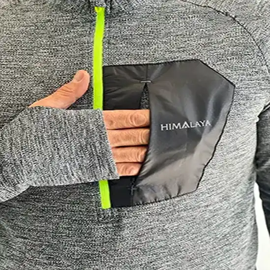 بلوز میکرو پلار نیم زیپ جیبی روی سینه HIMALAYA