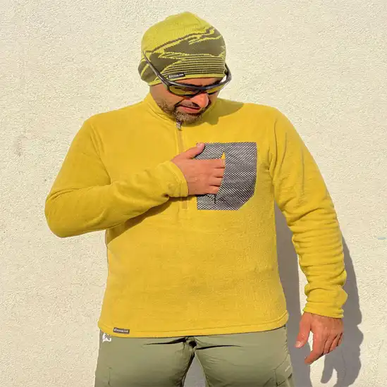 پلار نيم زيپ مردانه جيب روي سينه شبرنگي هیمالیا CM68