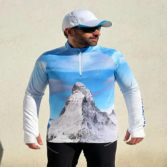 بلوز نیم زیپ میکروپلار هیمالیا طرح CM38 Matterhorn